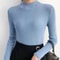 Elegant Womens Mock Neck Knit Sweater Slim Fit Korean Style Pullover 7