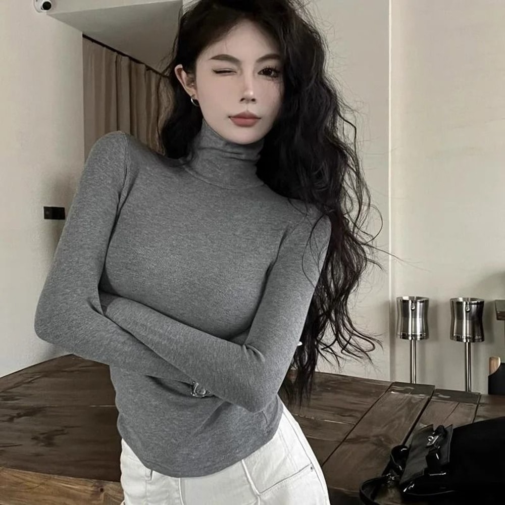 Classic Womens Turtleneck Sweater Warm Thermal Long Sleeve Knit Pullover 1
