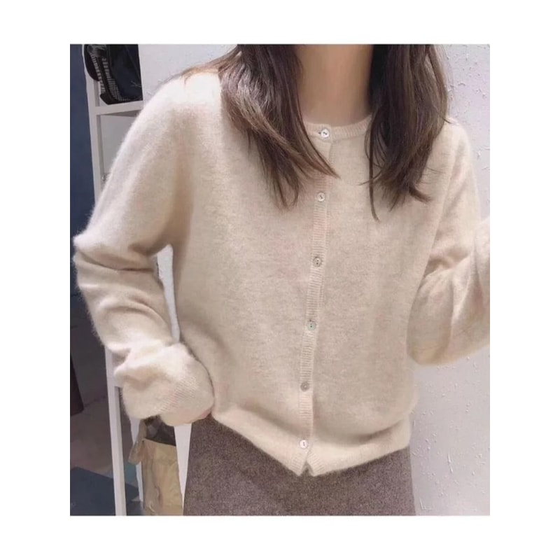 Elegant Womens Knit Button Cardigan Casual Loose Long Sleeve Winter Sweater 2