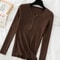 Chic Womens V Neck Knit Sweater Korean Style Button Slim Fit Pullover 5