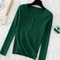 Chic Womens V Neck Knit Sweater Korean Style Button Slim Fit Pullover 2