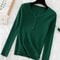 Chic Womens V Neck Knit Sweater Korean Style Button Slim Fit Pullover 18
