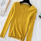 Chic Womens V Neck Knit Sweater Korean Style Button Slim Fit Pullover 12