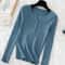 Chic Womens V Neck Knit Sweater Korean Style Button Slim Fit Pullover 8