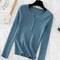 Chic Womens V Neck Knit Sweater Korean Style Button Slim Fit Pullover 8