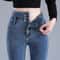 Womens Thermal High Waist Skinny Jeans Fleece Lined Winter Denim Pants 8