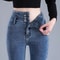 Womens Thermal High Waist Skinny Jeans Fleece Lined Winter Denim Pants 8