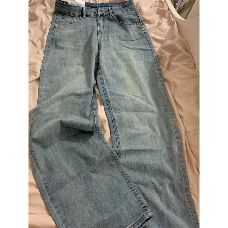 Womens High Waist Bootcut Wide Leg Jeans Relaxed Fit Denim Pants 3