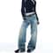 Womens High Waist Ripped Flared Jeans Y2K Street Style Denim Pants 1
