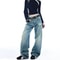 Womens High Waist Ripped Flared Jeans Y2K Street Style Denim Pants 1
