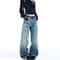 Womens High Waist Ripped Flared Jeans Y2K Street Style Denim Pants 4