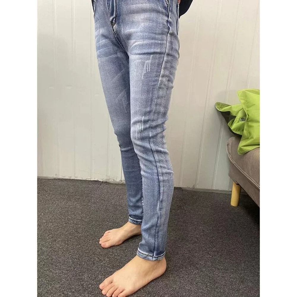 Womens Fleece Lined Thermal Jeans Warm Stretch Skinny Winter Denim Pants 10