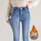 Womens Fleece Lined Thermal Jeans Warm Stretch Skinny Winter Denim Pants 1
