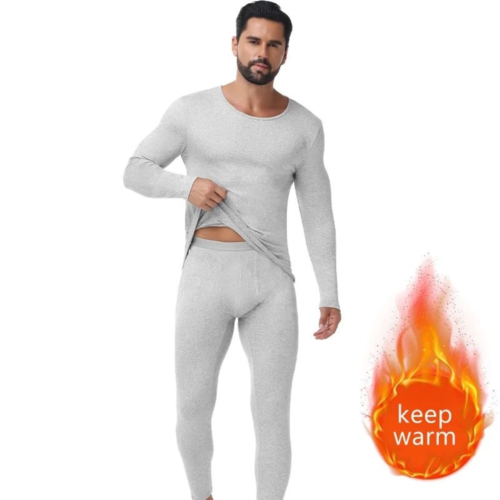 Mens Thermal Underwear Set Warm Breathable Long Johns Base Layer 3