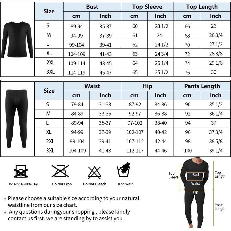 Mens Thermal Underwear Set Warm Breathable Long Johns Base Layer 4