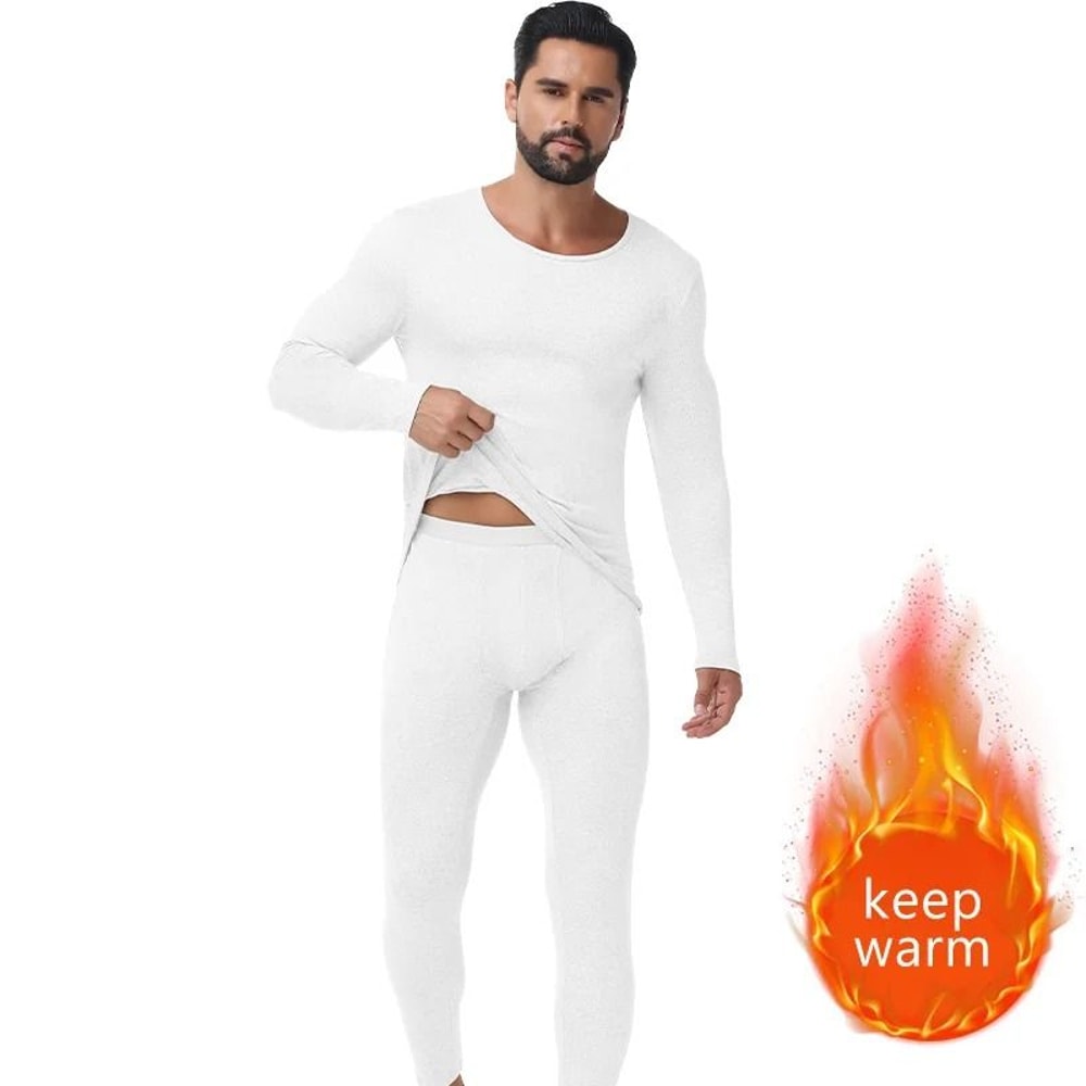 Mens Thermal Underwear Set Warm Breathable Long Johns Base Layer 2