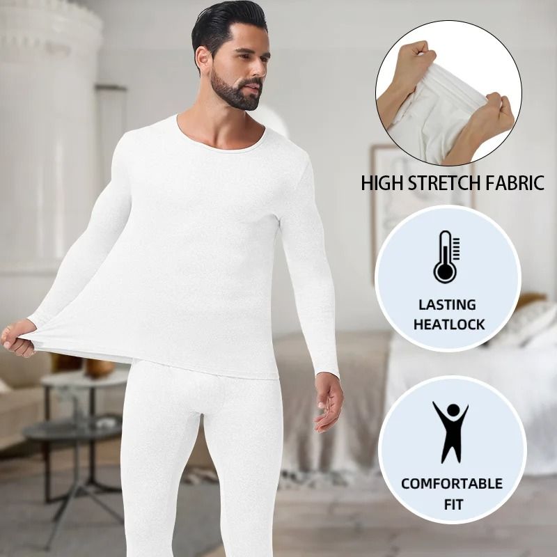 Mens Thermal Underwear Set Warm Breathable Long Johns Base Layer 7