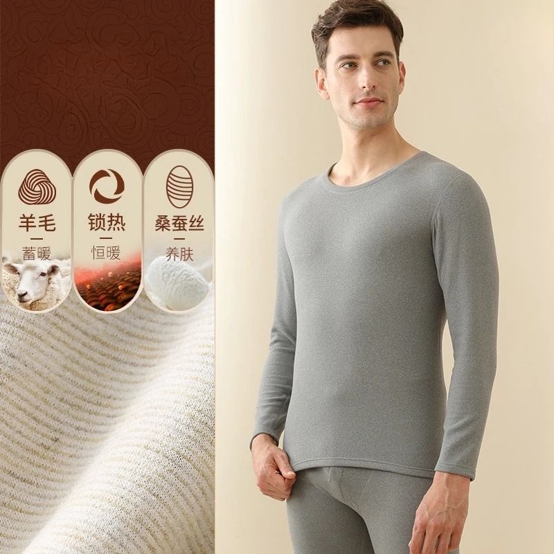 Mens Fleece Lined Thermal Underwear Set Warm Winter Base Layer 3