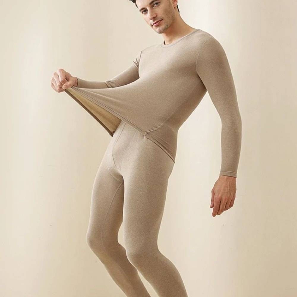Mens Fleece Lined Thermal Underwear Set Warm Winter Base Layer 7