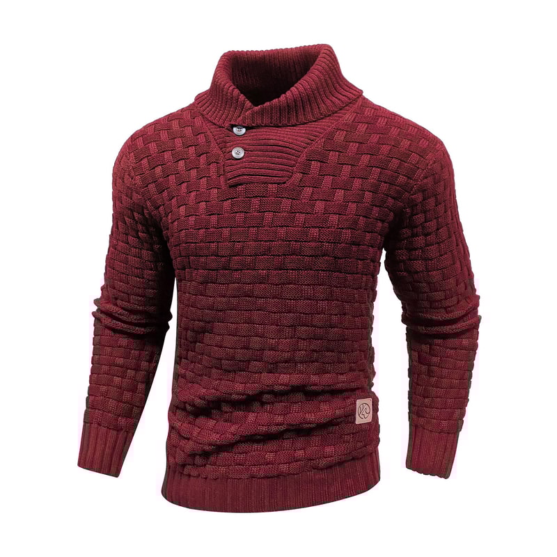 Mens Casual Knit Sweater Crew Neck Warm Ribbed Pullover 6