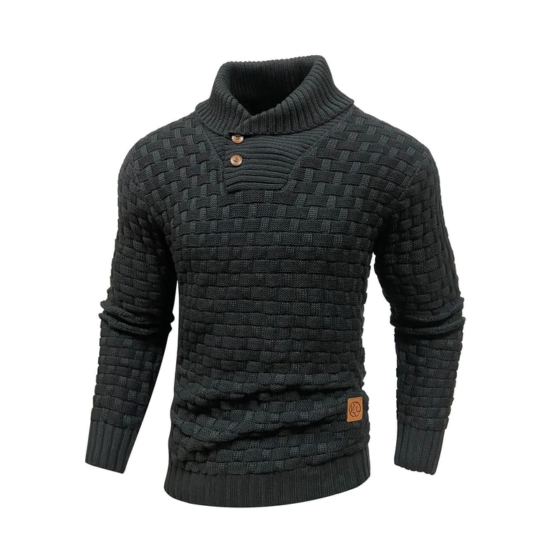 Mens Casual Knit Sweater Crew Neck Warm Ribbed Pullover 11