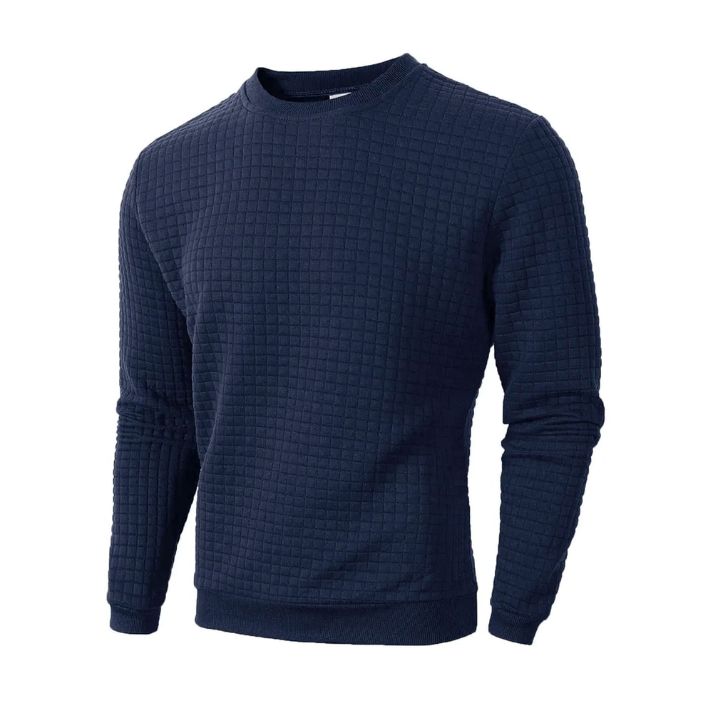 Mens Jacquard Knit Sweater Crew Neck Slim Fit Casual Pullover 5