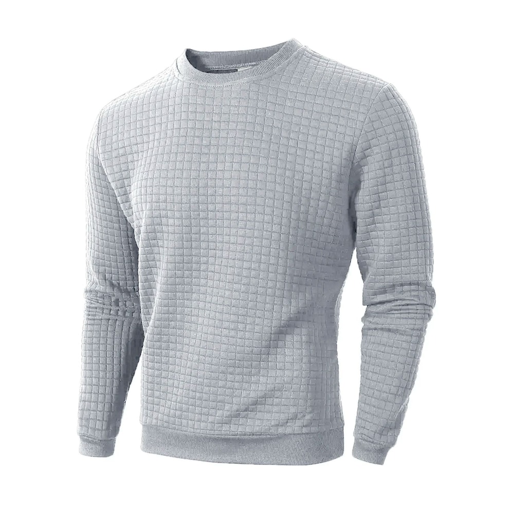 Mens Jacquard Knit Sweater Crew Neck Slim Fit Casual Pullover 6