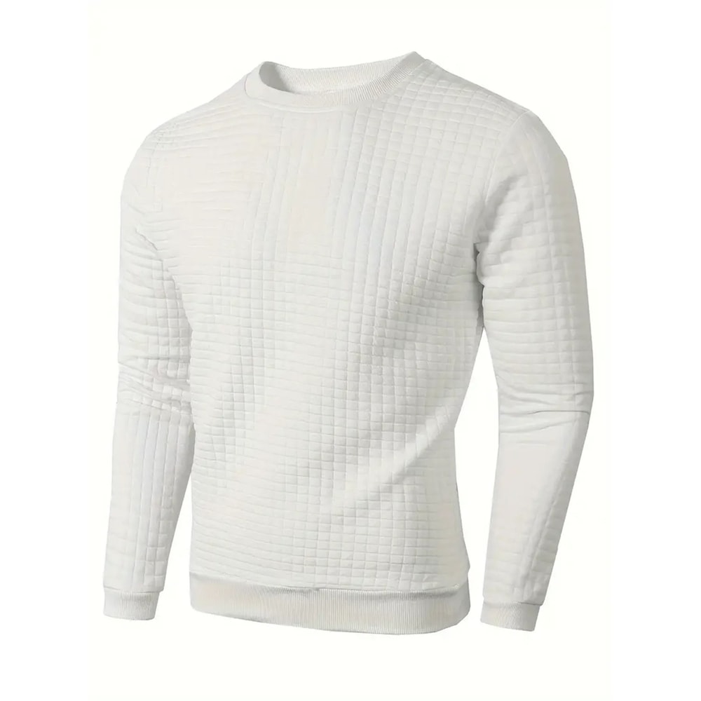Mens Jacquard Knit Sweater Crew Neck Slim Fit Casual Pullover 10