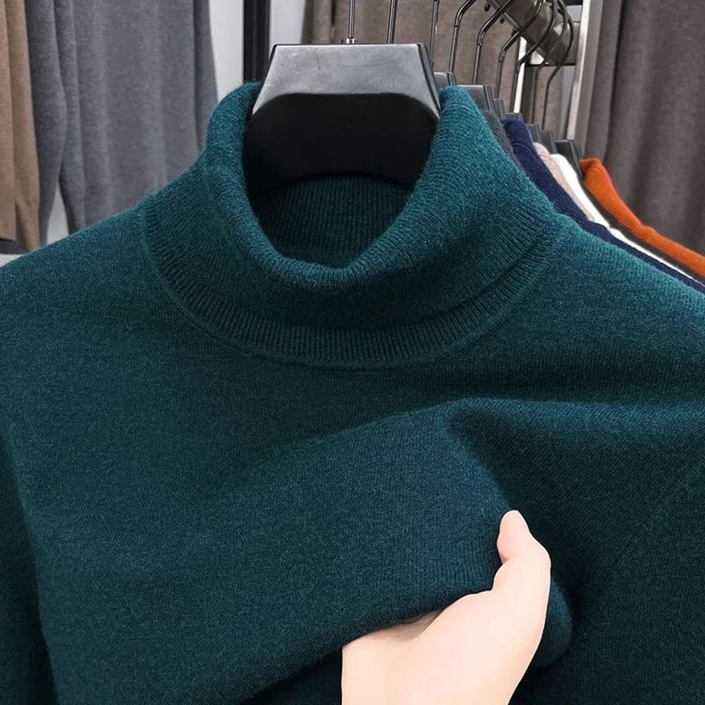 Mens Slim Fit Turtleneck Sweater Anti Pilling Knit Pullover 3