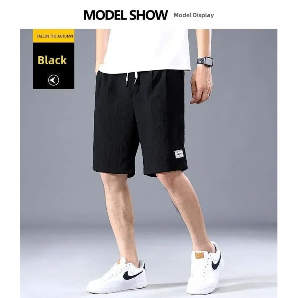 Mens Ice Silk Casual Shorts Lightweight Loose Fit Summer Shorts 5
