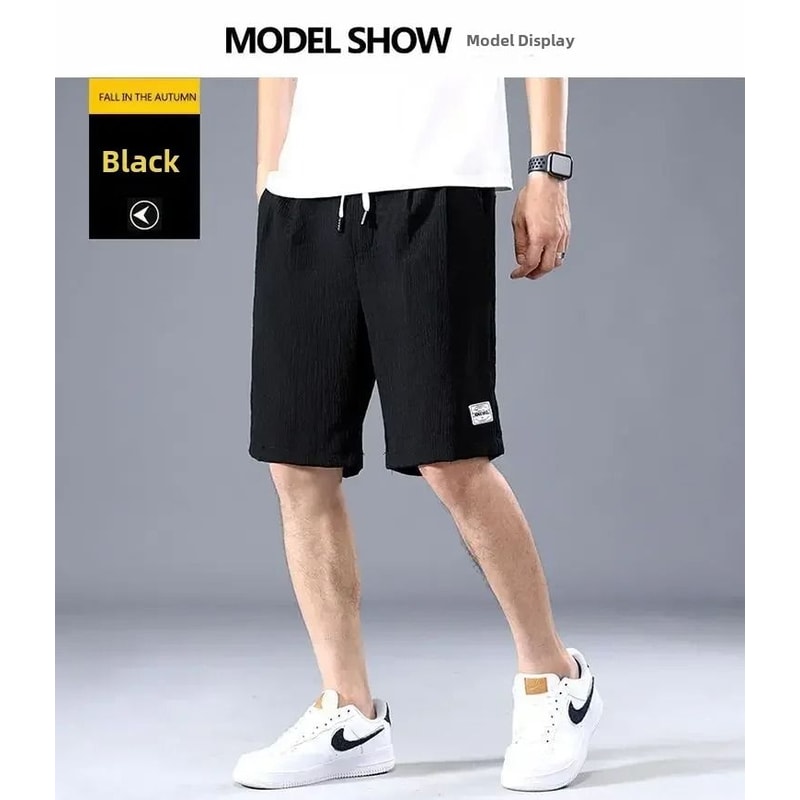 Mens Ice Silk Casual Shorts Lightweight Loose Fit Summer Shorts 5