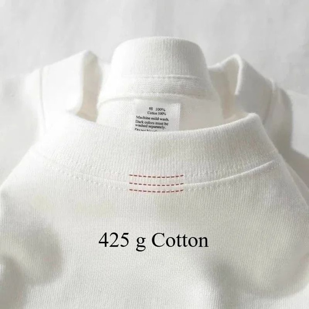 Mens Heavyweight Cotton T Shirt Breathable Crew Neck Summer Basic Tee 5