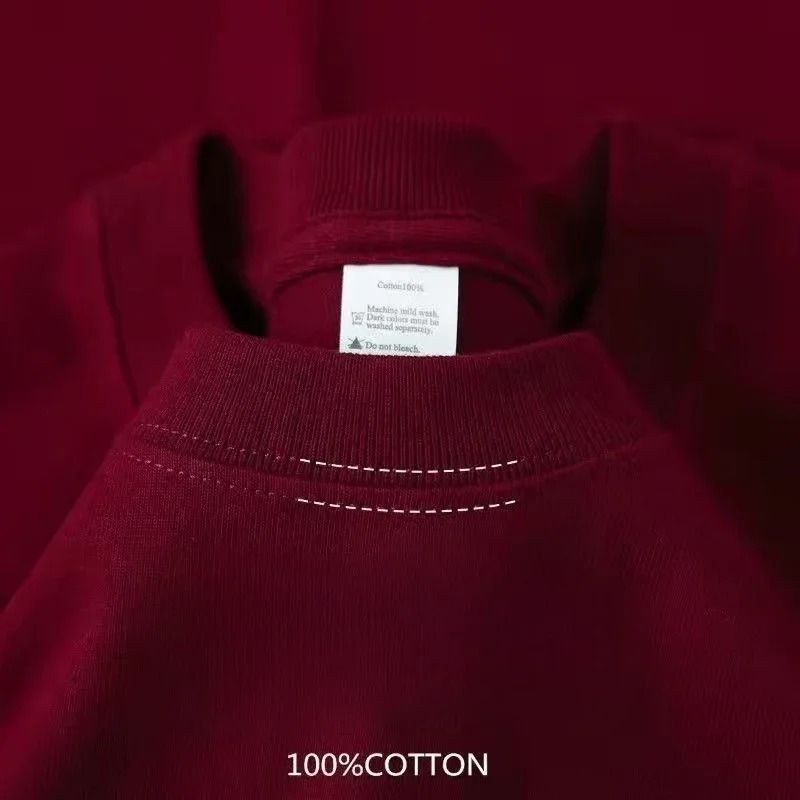 Mens Heavyweight Cotton T Shirt Breathable Crew Neck Summer Basic Tee 4