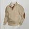 Mens Stand Collar Jacquard Knit Sweater Casual Long Sleeve Pullover 4
