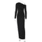 TARUXY White Skew Collar Bodycon Maxi Dress Elegant Long Sleeve Party Dress 1