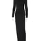 TARUXY White Skew Collar Bodycon Maxi Dress Elegant Long Sleeve Party Dress 2