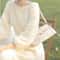 Womens Plush White Sweater Dress Long Sleeve Elegant Winter Knit Dress 5