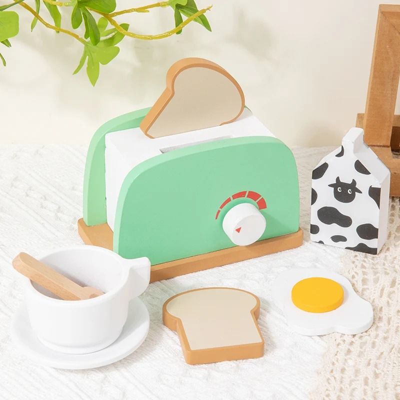 Wooden Montessori Kitchen Pretend Play Set Toddler Cooking Toy 3