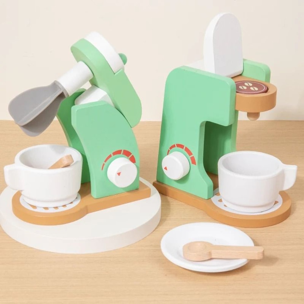 Wooden Montessori Kitchen Pretend Play Set Toddler Cooking Toy 4