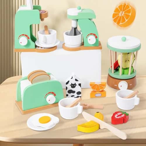Wooden Montessori Kitchen Pretend Play Set Toddler Cooking Toy