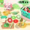 Kids Pretend Play Kitchen Toys Cutting Fruit Vegetables Educational Food Set For Toddlers 0