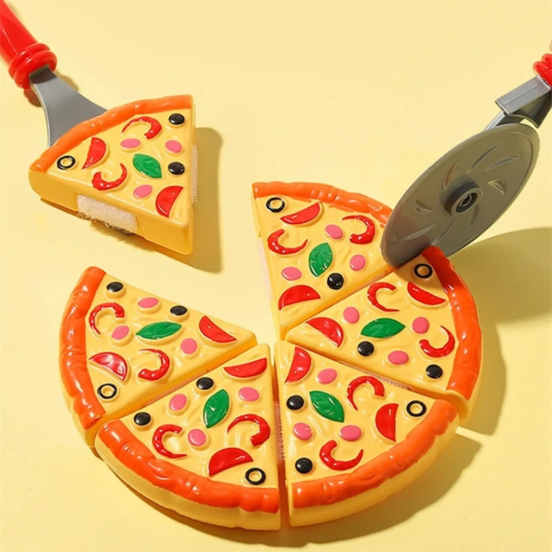 Kids Pretend Play Pizza Toy Set Sliceable Pizza Kitchen Play Food For Toddlers 5