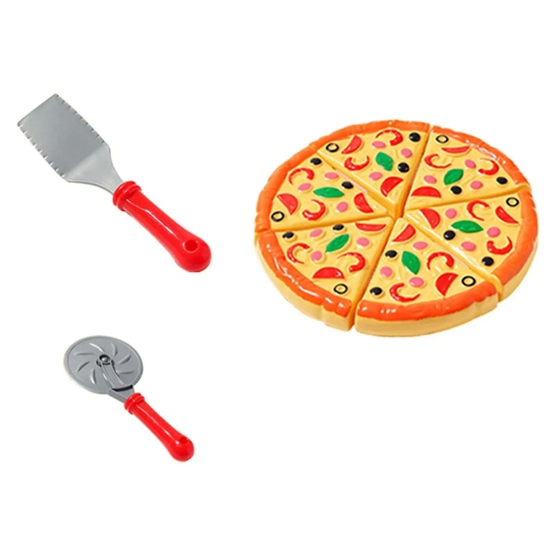 Kids Pretend Play Pizza Toy Set Sliceable Pizza Kitchen Play Food For Toddlers 6