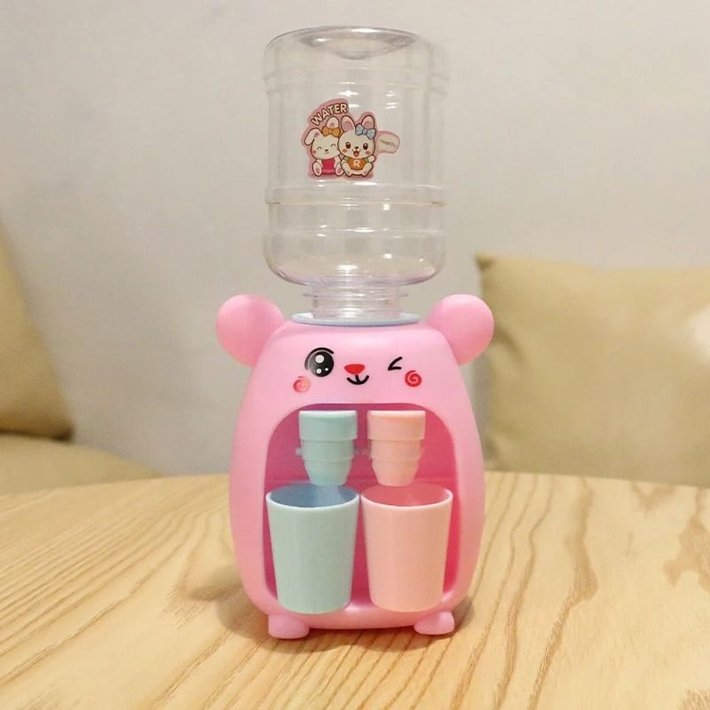 Kids Mini Water Dispenser Toy Pretend Play Drinking Fountain Kitchen Toy 2