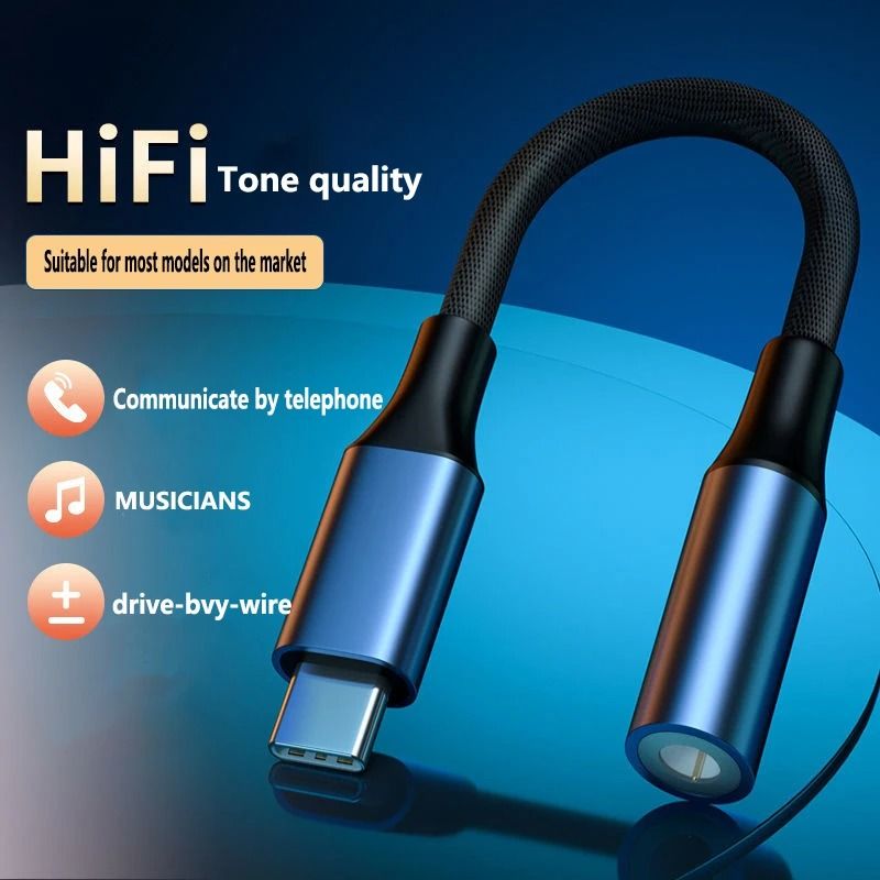 USB C To 35mm Audio Adapter Cable Headphone Jack Converter For Smartphones 3