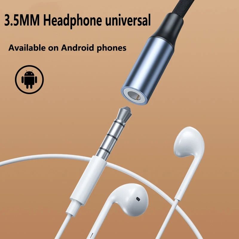 USB C To 35mm Audio Adapter Cable Headphone Jack Converter For Smartphones 6