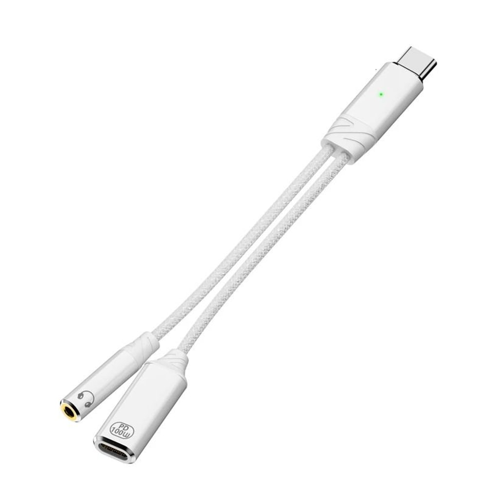 2 In 1 USB C To 35mm Headphone Adapter AUX Audio Cable For Smartphones 1