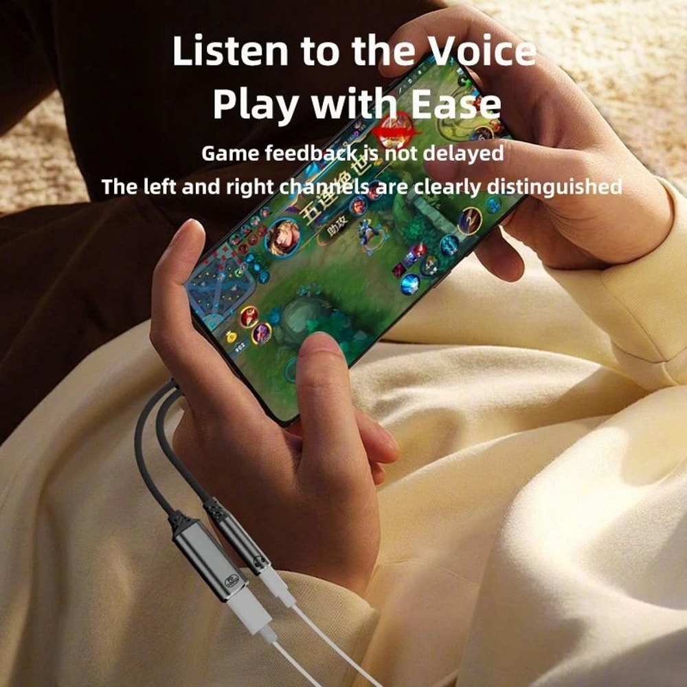 2 In 1 USB C To 35mm Headphone Adapter AUX Audio Cable For Smartphones 4