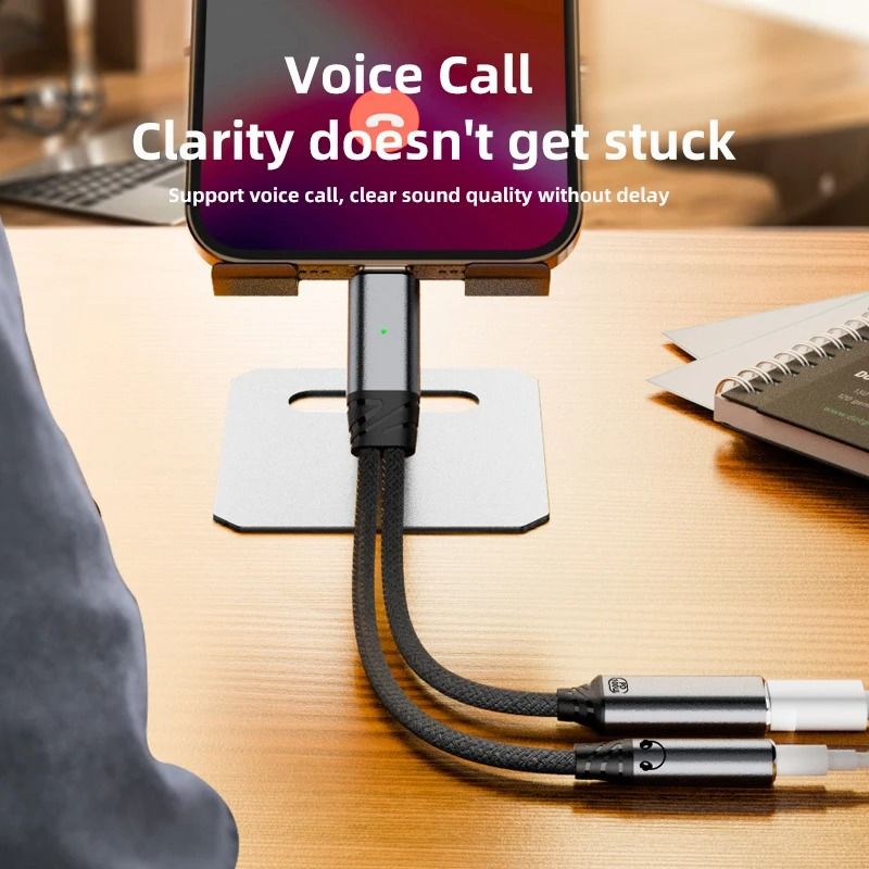 2 In 1 USB C To 35mm Headphone Adapter AUX Audio Cable For Smartphones 6