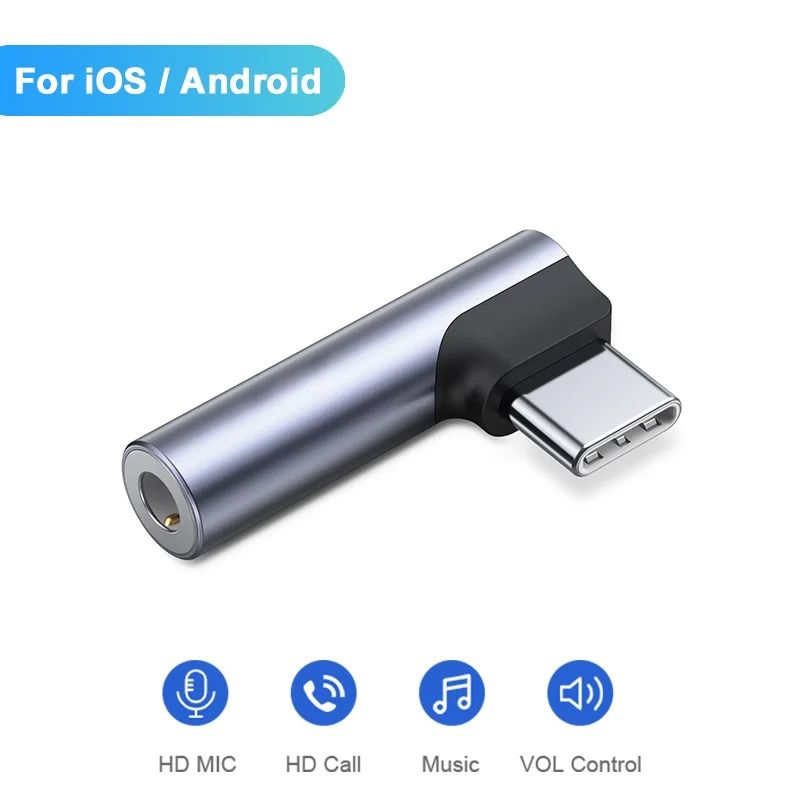 USB C To 35mm Headphone And Charger Adapter Fast Charging Audio Splitter 1